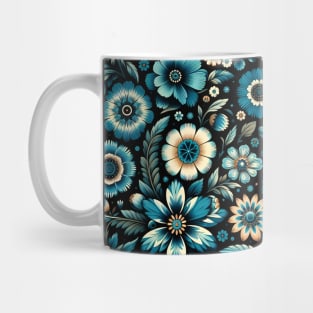 Blue Floral Pattern Mug